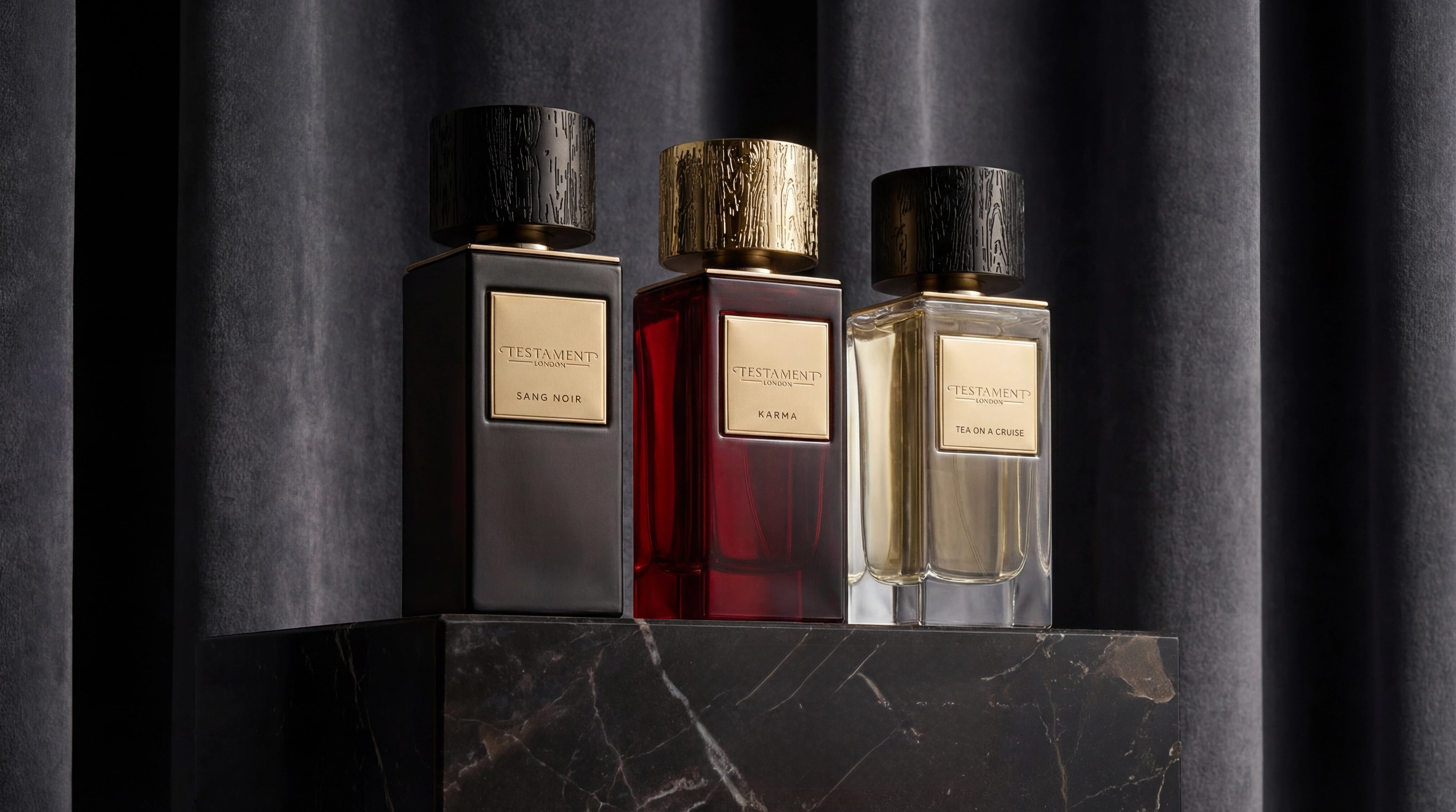 Testament London fragrances — Sang Noir, Karma and Tea on a Cruise